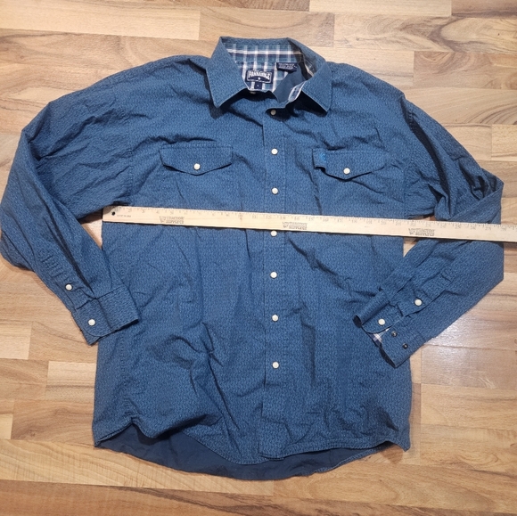 Panhandle Slim Blue Snap Front Western Shirt L - Picture 5 of 8